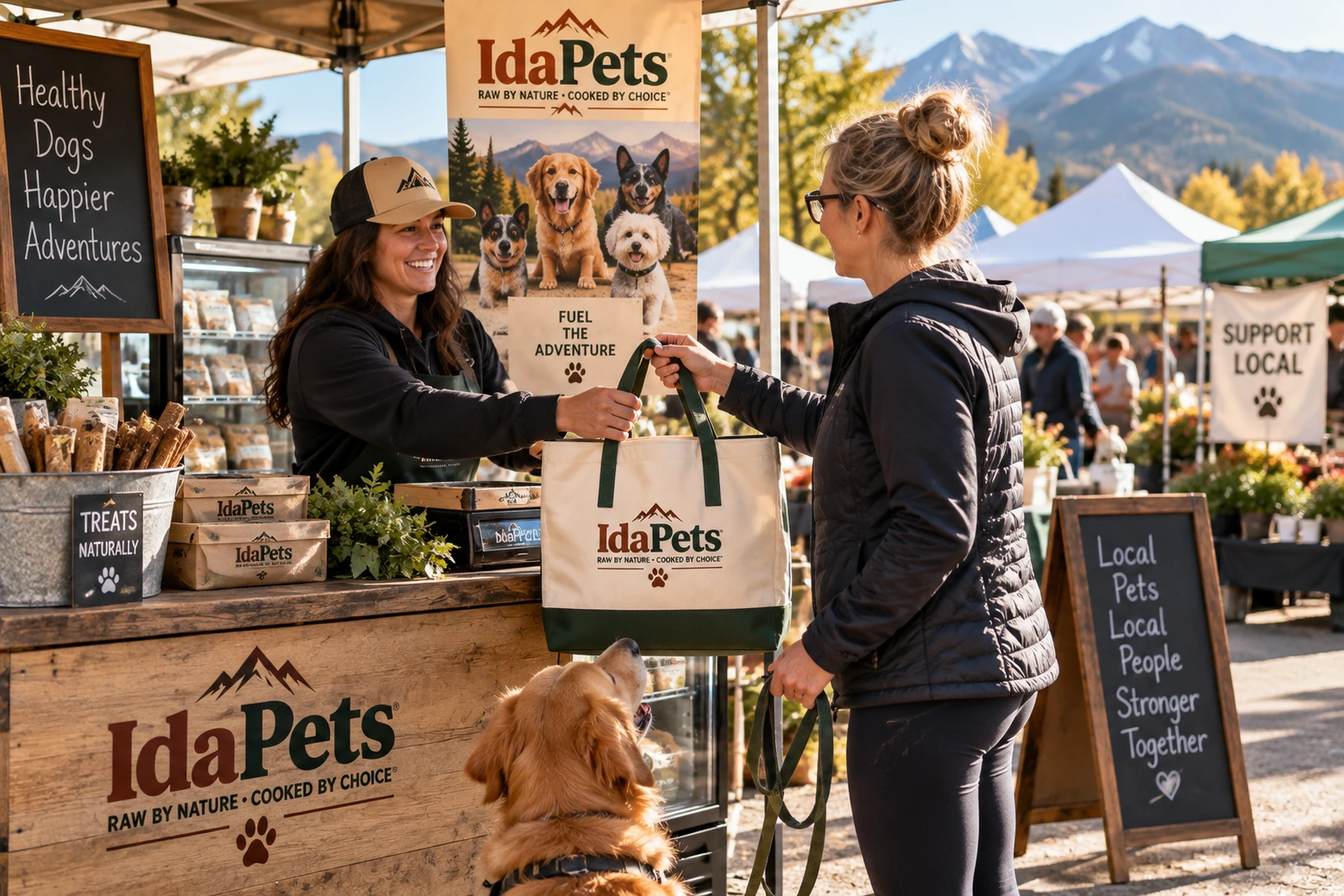 Farmers market IdaPets local pickup table