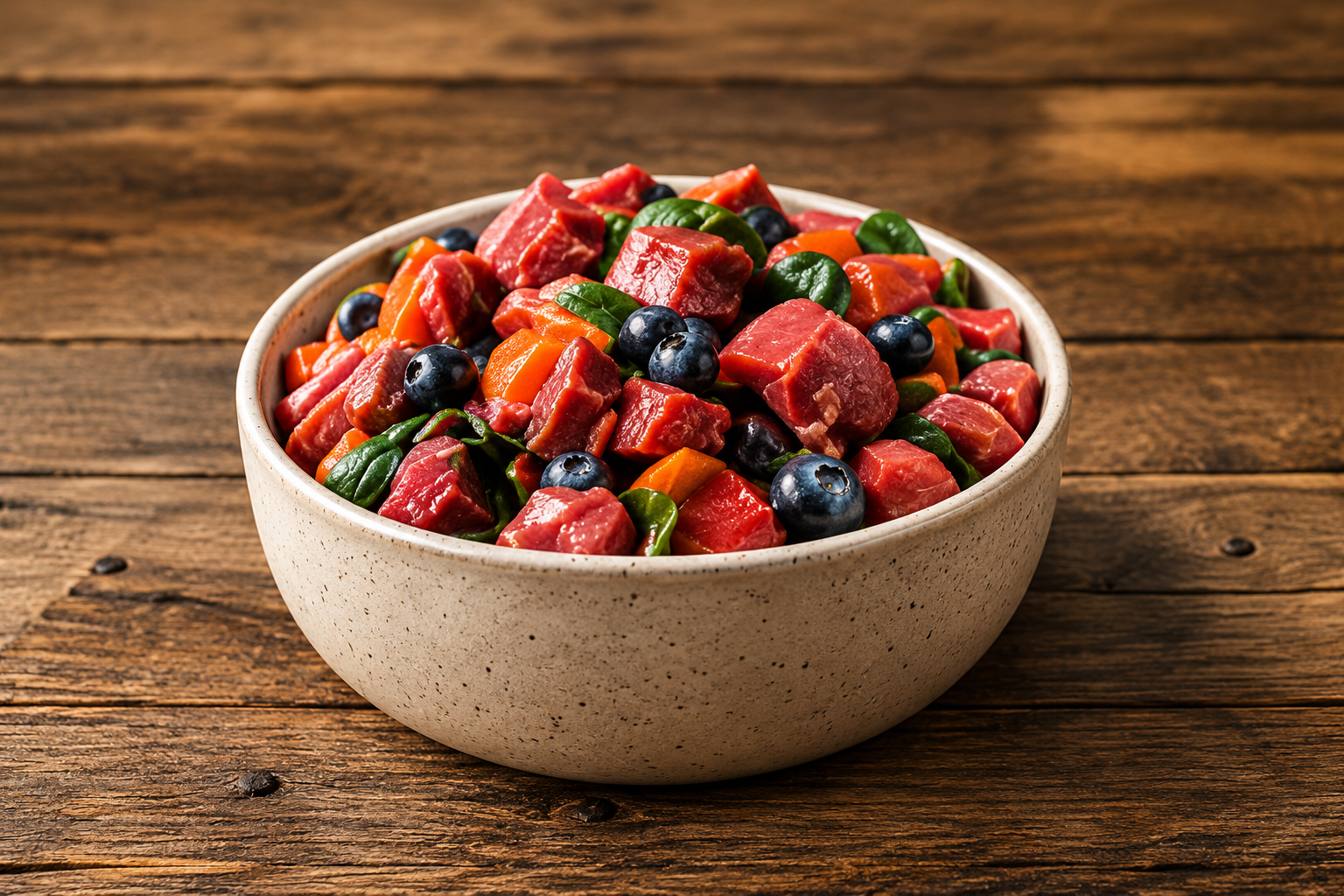 Raw bowl thawed and served